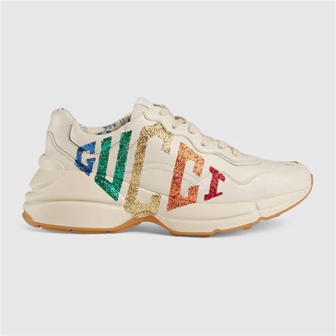 glitter web gucci sneaker replica|gucci rhyton shoes gg pattern.